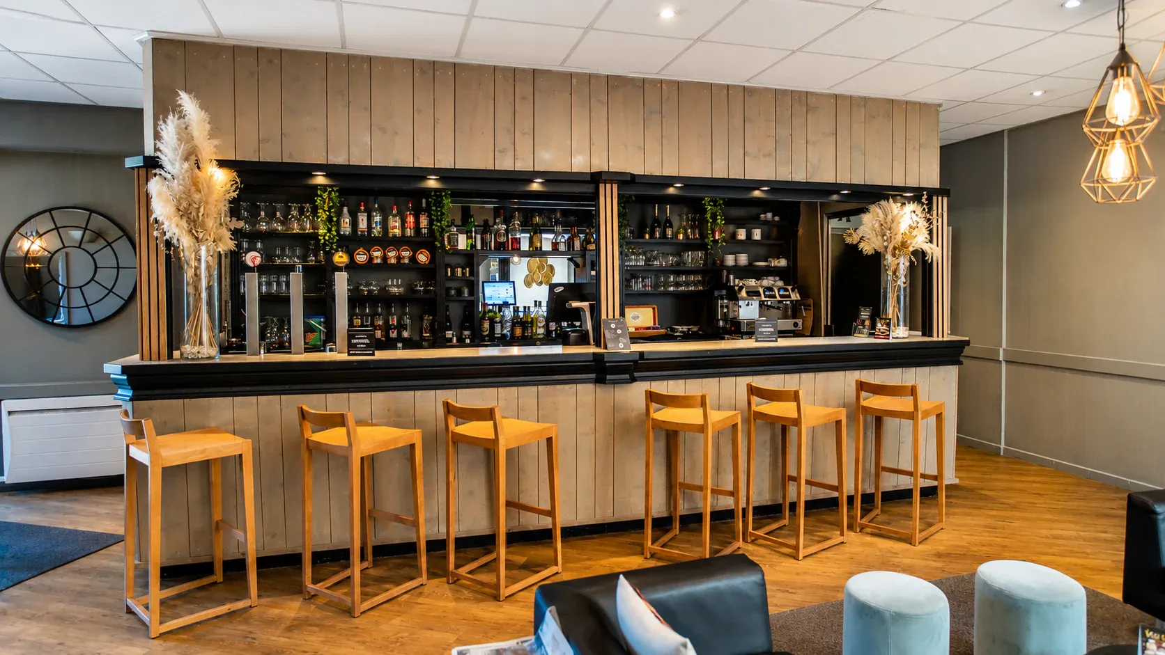 The bar — the counter
