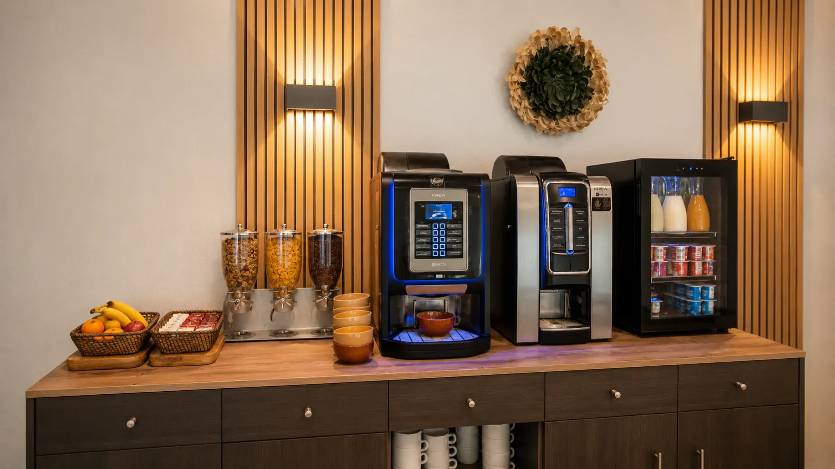 Buffet — hot drinks and juices